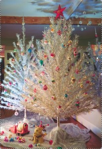 My aluminum forest- a tribute to my grandfather PaPa, who always had an aluminum tree